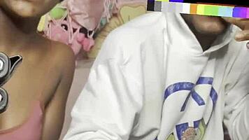 Petite Ebony Takes Big Black Cock on Casual Couch Fuck