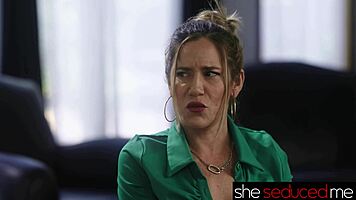 dean seduces wet milf in lingerie for steamy cunilingus kissing