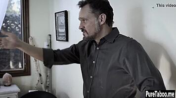 Petite babe pounded hard by dominant older guy